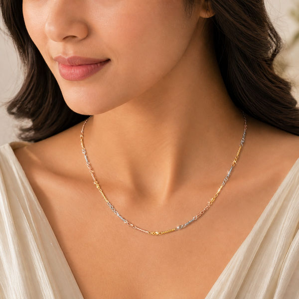 Triple tone luxurious Neckchain